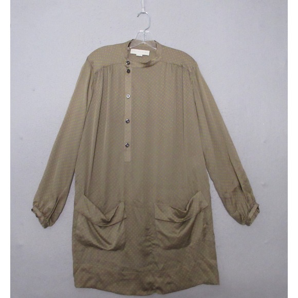 Stella McCartney Shirt Dress 40 or US 8 Green Floral Silk‎ Pockets Contemporary - Picture 1 of 9